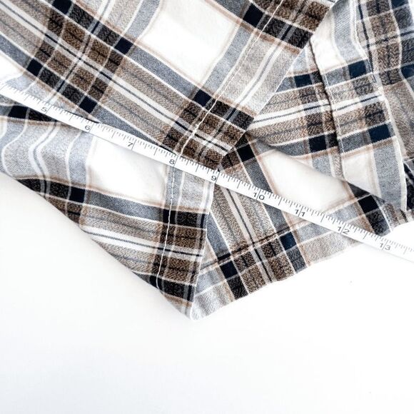 Billabong Mens Shorts Casual Flat Front Plaid Brown White Size 34 - Picture 7 of 9